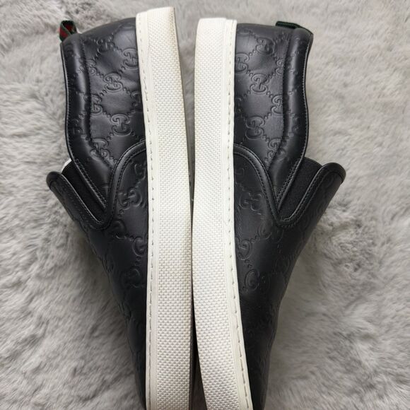 Authentic Gucci GG The Embossed Leather Slip On Mens Sneaker US 10 W Box